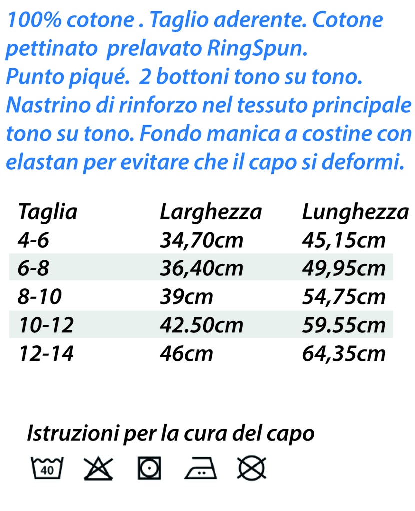 IRPREMK100-Polo bambino manica corta 100% cotone pettinato